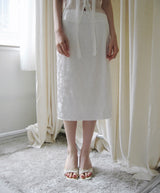 inua matte satin flower midi sk