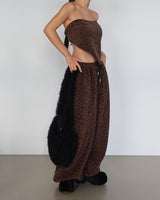 fleece leopard leopard jogger pants