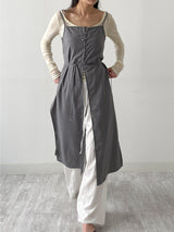 End Two-Tuck Nylon Banding Wide Pants
