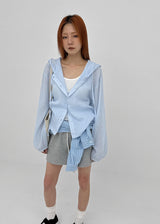 [MADE] Yulia Loose-Fit Sheer Hooded Cardigan