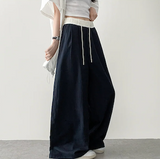 Lenny waist banding color nylon rust lock wide pants