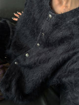 Pleddy Angora Shaggy Cardigan (3color)