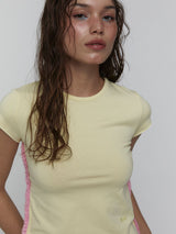 レースベビーTシャツ_Yellow