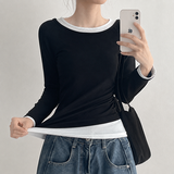 Side Shirring✨Slim Fit Color-Point Layered Long Sleeve T-Shirt (6 colors)