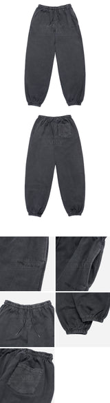 [24SS] ベーシックロゴピグメントウォッシングパンツ　チャコール