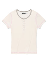 ステッチポイントスリムフィットTシャツ [アイボリー]