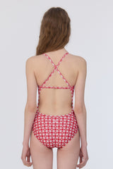 [Gingham Cottage_red] One Piece Swimsuit