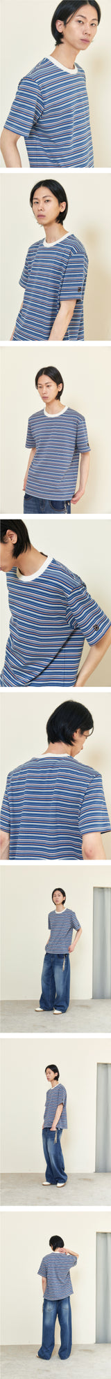 ALARM マルチストライプTシャツ BLUE_MAN