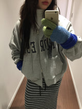 Lettering Fleece Hoodie Zip-Up (3 Colors)