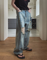 Kuda Damaged Wide Denim Pants