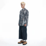 Washed Painted Check Shirt - CHARCOAL