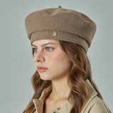 VA Curved Oval Metal Blended Beret  / Mocha Brown