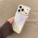 [1+1BOGO] Colorful Polka Dot Gold Accent Full Cover iPhone Case (iPhone 14–17 Series)