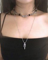 Black Onyx O-ring Connection Necklace