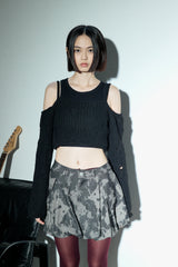 C BOLERO OFF SHOULDER KNIT TOP_BLACK
