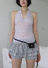 POLKA DOT HALTER SLEEVELESS