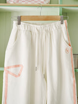 [SS ver] SWEET RIBBON SWEAT PANTS - CREAM/PINK
