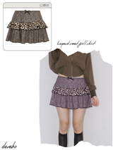 Leopard sweet frill skirt