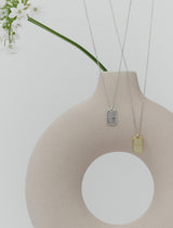 26SS★ [Premium Plating] Volume Square AB TAG Necklace