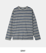 Tone pigment mix stripe long sleeves