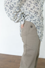 autumn button pocket bootcut pants(2colors)