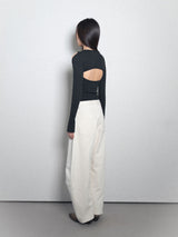 Cut-out Body Suit_Charcoal