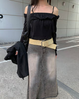 Suede big belt