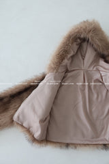 Like Hood Zip-Up Fur Jacket