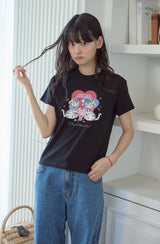 26SS★ Cherry Bestie Crop Short Sleeve Tee