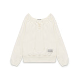 Lace Up Long T-shirt (White)