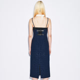 ジャガードビスチェドレス [navy]
