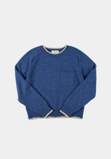 Dusty Wool Knit Pullover Dusty Blue