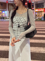 ケビン シースルー Vネック 長袖Tシャツ