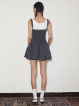 rirri Summer Collection 100% Cotton Textured Stripes Tie-Detail Resort Princess Style Dress (Excludes Inner Camisole）