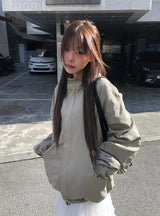 クラムフラップポケットコットンボンバージャケット