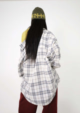 (UNISEX)ナーディーオーバーサイズチェックシャツ