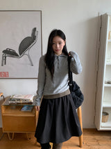 Kahome Peach Fuzz Stripe Layered Hoodie