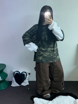ダウンカーゴリベットナイロンロングパンツ🖤🤎🩶3カラー