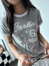Baby Barbie Semi-Cropped Print Ringer T-Shirt 3color