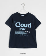 バル ドット レタリング セミクロップ ショートスリーブ Tシャツ