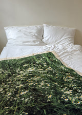 green bloom tassel blanket