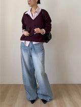552 Cut-out Wide Denim Pants