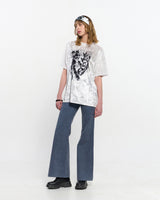 ベルベットプリントオーバーサイズTシャツ _ WHITE