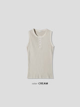 Mile Pigment Henley Sleeveless (4color)