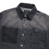 25SS オーバーサイズウォッシングデニム半袖シャツ ブラック