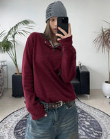 ケインヘンリーネックコットン長袖Tシャツ