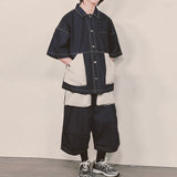 reverse terry pocket denim shortsleeve shirt_blue
