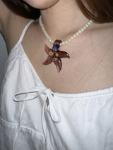 Vintage starfish pearl necklace