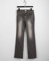 Noi vintage washed low-rise long bootcut denim pants