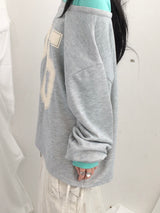 Numbering loose sweatshirt